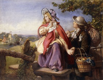 عشاق ريفي عبور نمط ، c.1860 بواسطة مدرسة اللغة الإنجليزية