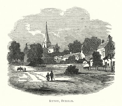 Ryton, Durham (engraving) بواسطة مدرسة اللغة الإنجليزية