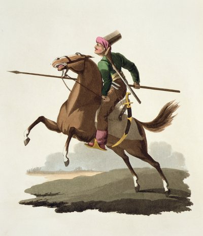 سافر ، من أزياء الأمم المختلفة ، المجلد السابع ، الزي العسكري لتركيا ، بقلم توماس ماكلين ، نشر c.1800-18 (ألوان مائية يدوية) بواسطة مدرسة اللغة الإنجليزية