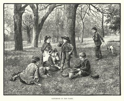 السبت في الحديقة (نقش) بواسطة مدرسة اللغة الإنجليزية