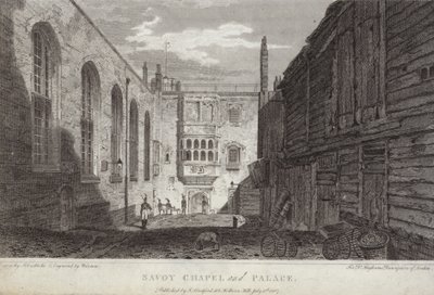 مصلى وقصر سافوي ، لندن ، 1807 بواسطة مدرسة اللغة الإنجليزية