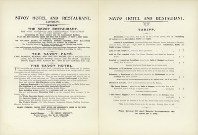 تعرفة فندق سافوي 1900 بواسطة مدرسة اللغة الإنجليزية
