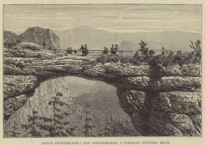 Saxon Switzerland ، The Prebischthor ، قوس طبيعي ضخم (نقش) بواسطة مدرسة اللغة الإنجليزية