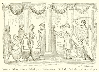 مشهد في المدرسة (بعد رسم في Herculaneum. راجع ريتش ، ديكت. des Ant. rom. et gr.) بواسطة مدرسة اللغة الإنجليزية