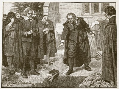 مشهد في جنازة Chillingworth ، التوضيح من Cassells Illustrated History of England (sepia photo) بواسطة مدرسة اللغة الإنجليزية