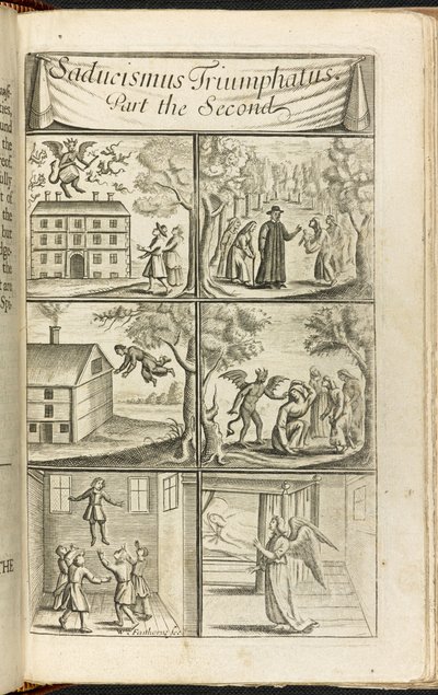 مشاهد التحليق والأنشطة المرتبطة بالسحرة والشياطين من فيلم "Saducismus Triumphatus" بواسطة مدرسة اللغة الإنجليزية