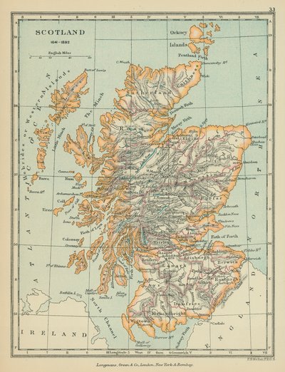 اسكتلندا (طباعة حجرية ملونة) بواسطة مدرسة اللغة الإنجليزية