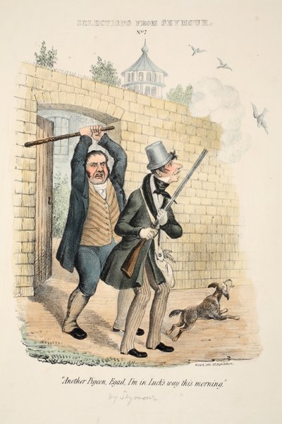 مختارات من سيمور: رقم 7 ، "حمامة أخرى ، عقاد ، أنا في طريق الحظ هذا الصباح" ، حانة ج. 1840 (نقش ملون يدوي) بواسطة مدرسة اللغة الإنجليزية