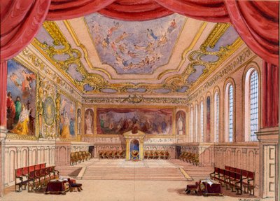 تعيين التصميم لتاجر البندقية بقلم ويليام شكسبير ، 1858 (مرحاض على ورق) بواسطة مدرسة اللغة الإنجليزية