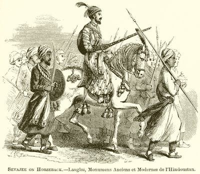 Sevajee على ظهور الخيل. - الانجليز والآثار القديمة والحديثة في هندوستان بواسطة مدرسة اللغة الإنجليزية