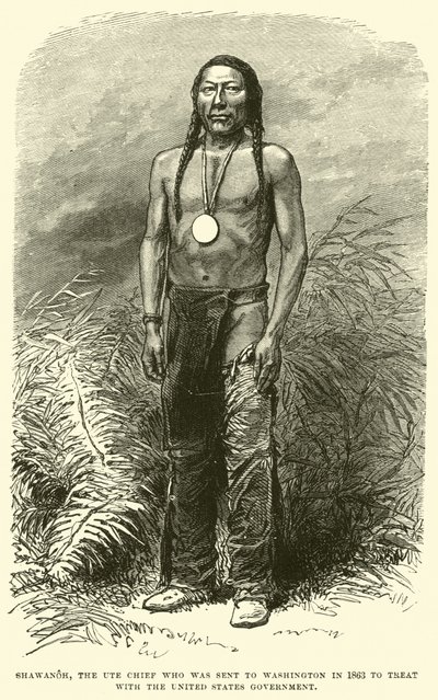 شوانوه ، رئيس Ute الذي تم إرساله إلى واشنطن في عام 1863 للعلاج مع حكومة الولايات المتحدة بواسطة مدرسة اللغة الإنجليزية