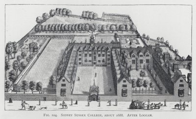 Sidney Sussex College, about 1688, after Loggan (engraving) بواسطة مدرسة اللغة الإنجليزية