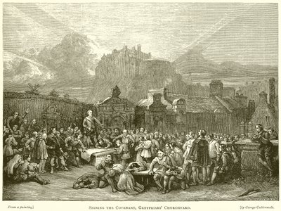 توقيع العهد ، Greyfriars Churchyard بواسطة مدرسة اللغة الإنجليزية