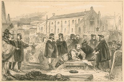 التوقيع على العهد في Greyfriars Churchyard ، إدنبرة بواسطة مدرسة اللغة الإنجليزية