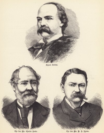 Signor Salvini ، الراحل السيد Charles Reade ، الراحل السيد HJ Byron (نقش) بواسطة مدرسة اللغة الإنجليزية