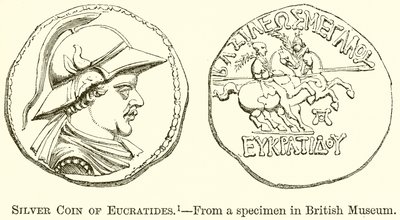 عملة فضية من Eucratides بواسطة مدرسة اللغة الإنجليزية