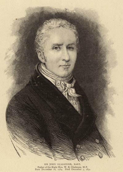 Sir John Gladstone, Bart (engraving) بواسطة مدرسة اللغة الإنجليزية