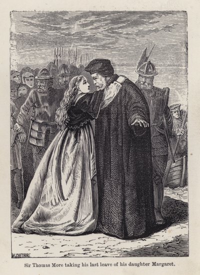Sir Thomas More taking his last leave of his daughter Margaret Roper (engraving) بواسطة مدرسة اللغة الإنجليزية