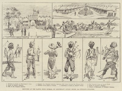 اسكتشات في Rawul Pindi Durbar (نقش) بواسطة مدرسة اللغة الإنجليزية
