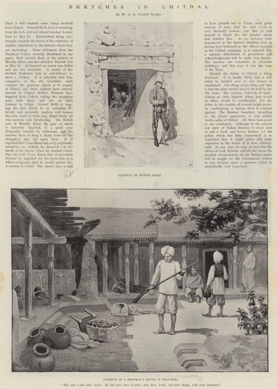 اسكتشات في Chitral (litho) بواسطة مدرسة اللغة الإنجليزية