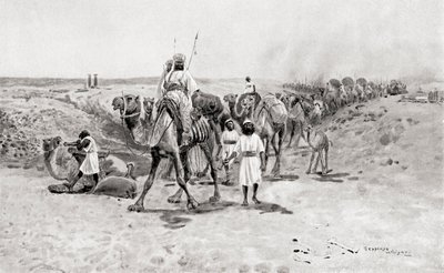 سليمان يرسل هدايا إلى حيرام الأول ، ملك صور الفينيقي ، من تاريخ الأمم في هتشنسون ، عام 1915 بواسطة مدرسة اللغة الإنجليزية