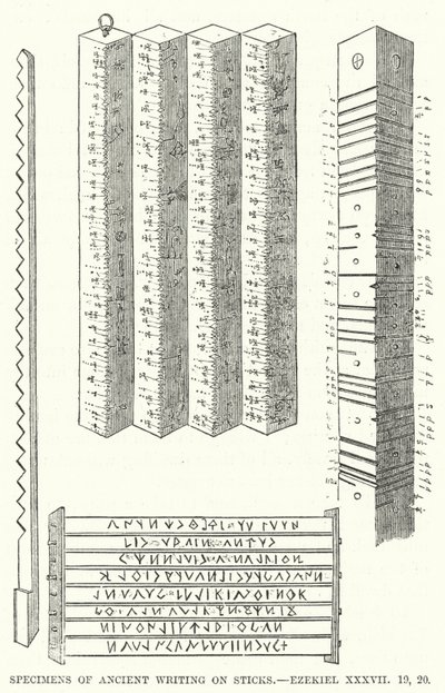 Specimens of Ancient Writing on Sticks, Ezekiel XXXVII بواسطة مدرسة اللغة الإنجليزية