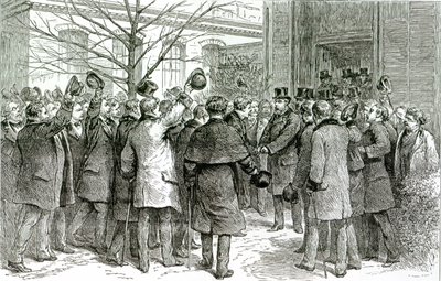 الأب روبرت كوخ (1843-1910) يغادر المستشفى الملكي ، حيث يعالج المريض الإنجليزي ، من The Graphic ، 6 ديسمبر 1890 بواسطة مدرسة اللغة الإنجليزية