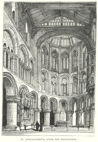 كنيسة القديس بارثولوميو، بعد الترميم (نقش) بواسطة مدرسة اللغة الإنجليزية