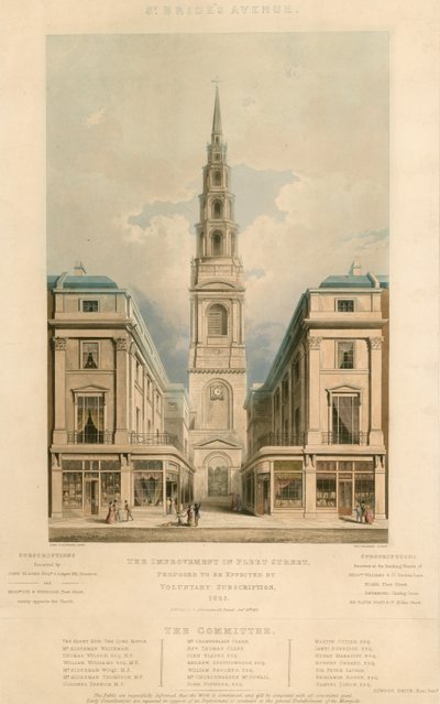 شارع سانت برايدز. اقترح أن يتم التحسين في شارع فليت ، لندن ، بالاشتراك الطوعي ، 1825 بواسطة مدرسة اللغة الإنجليزية