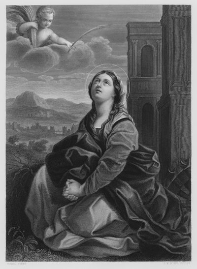 St Catherine, from the picture in the Royal Collection (engraving) بواسطة مدرسة اللغة الإنجليزية