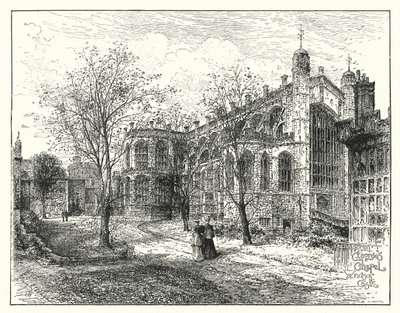 كنيسة القديس جورج، وندسور (نقش) بواسطة مدرسة اللغة الإنجليزية