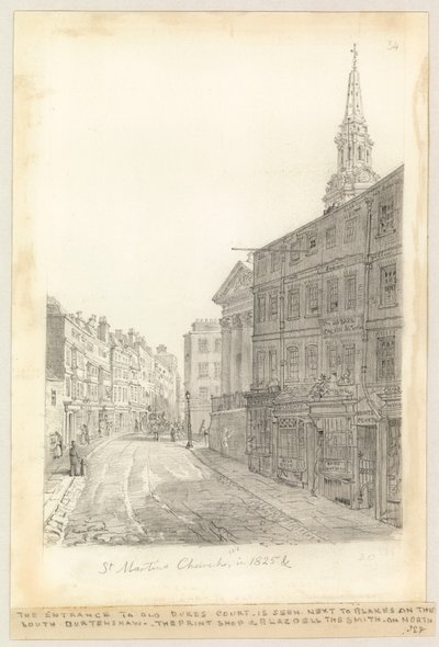 كنيسة سانت مارتن عام 1825 بواسطة مدرسة اللغة الإنجليزية