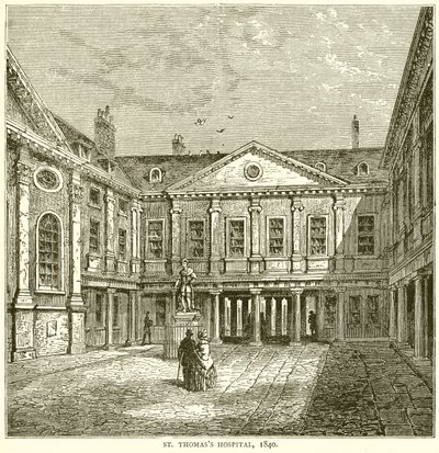 مستشفى سانت توماس ، 1840 بواسطة مدرسة اللغة الإنجليزية