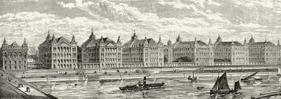 مستشفى سانت توماس في القرن التاسع عشر ، من "London Pictures: Drawn with Pen and Pencil" ، بقلم القس ريتشارد لوفيت ، نُشر عام 1890 بواسطة مدرسة اللغة الإنجليزية