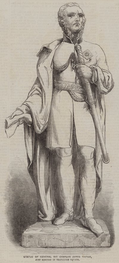Statue of General Sir Charles James Napier, just erected in Trafalgar Square (engraving) بواسطة مدرسة اللغة الإنجليزية