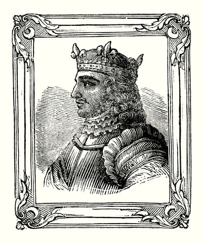 Stephen was born in 1104, crowned in 1135, and died in 1154 (engraving) بواسطة مدرسة اللغة الإنجليزية