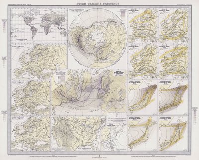 Storm Tracks and Frequency (colour litho) بواسطة مدرسة اللغة الإنجليزية