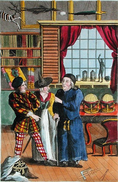 مغامرة Swaney Cunningham مع المنجم ، رسم توضيحي من "Lives and Adventures of the most Celebrated Roadmen and Street Robbers ..." المنشور عام 1822 (litho litho) بواسطة مدرسة اللغة الإنجليزية