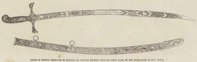 Sword of Honour presented to General Sir William Fenwick Williams, Baronet, KCB, by the Legislature of Nova Scotia (engraving) بواسطة مدرسة اللغة الإنجليزية