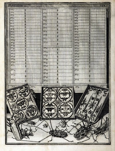 قوائم الجداول من الجدول 1 بقلم ليفين سانت فنسنت (1658-1727) 1719 بواسطة مدرسة اللغة الإنجليزية