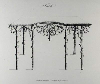 الجدول ، من "Grotesque Architecture ، أو Rural Amusement" ، بقلم William Wrighte ، نُشر عام 1768 (نقش) (صورة b / w) بواسطة مدرسة اللغة الإنجليزية