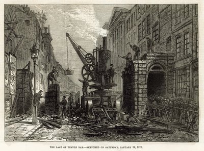 تمبل بار ، لندن. هدم ، 12 يناير 1878 بواسطة مدرسة اللغة الإنجليزية
