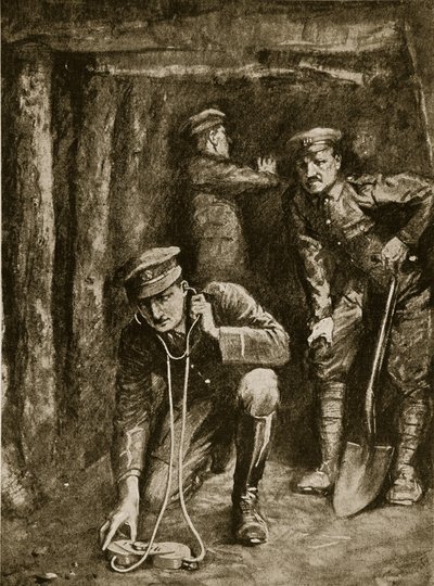 لحظة متوترة في عمليات تعدين الخنادق ، 1914-1919 بواسطة مدرسة اللغة الإنجليزية