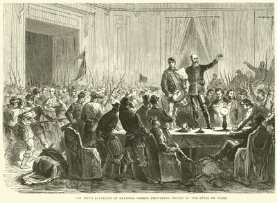 الكتيبة 106 من الحرس الوطني الذين يسلمون Trochu في فندق de Ville ، أكتوبر 1870 بواسطة مدرسة اللغة الإنجليزية