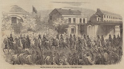 The 8th Hussars at the Railway, Plymouth (engraving) بواسطة مدرسة اللغة الإنجليزية