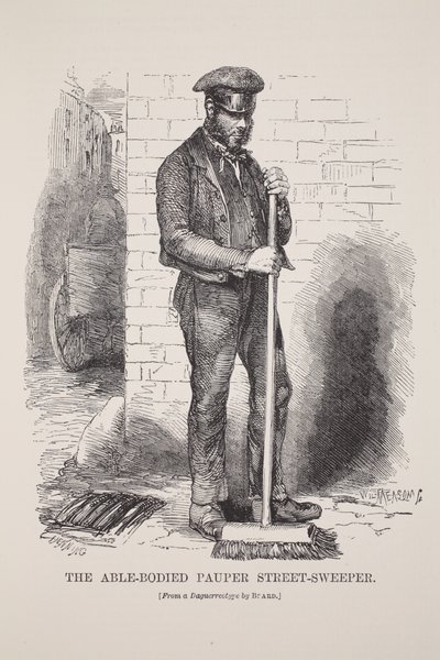 The Able-Bodied Pauper Street-Sweeper ، من daguerreotype بقلم ريتشارد بيرد ، التوضيح من London Labour و London Poor بواسطة Henry Mayhew ، الحانة. 1862 بواسطة مدرسة اللغة الإنجليزية