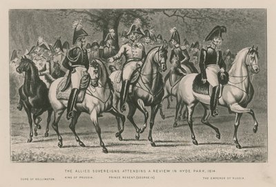 حلفاء السيادة يحضرون مراجعة في هايد بارك ، 1814 بواسطة مدرسة اللغة الإنجليزية