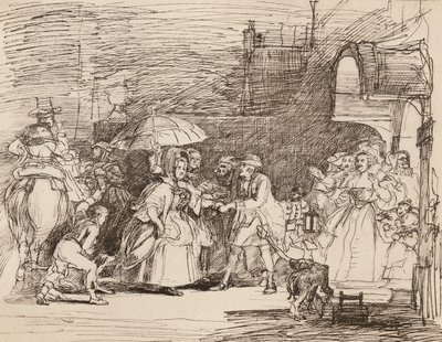 وصول العلاقة الغنية، بعد ويلكي، من رسم بالقلم الجاف والحبر (ليثو) بواسطة مدرسة اللغة الإنجليزية