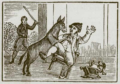 الحمار والكلب الصغير (نقش) بواسطة مدرسة اللغة الإنجليزية