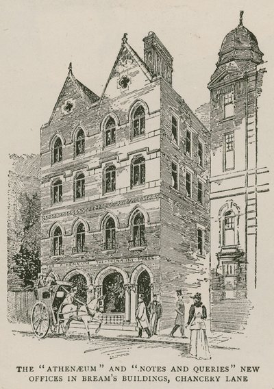 مكاتب Athenaeum و Notes and Queries الجديدة في مباني Breams ، Chancery Lane ، لندن بواسطة مدرسة اللغة الإنجليزية